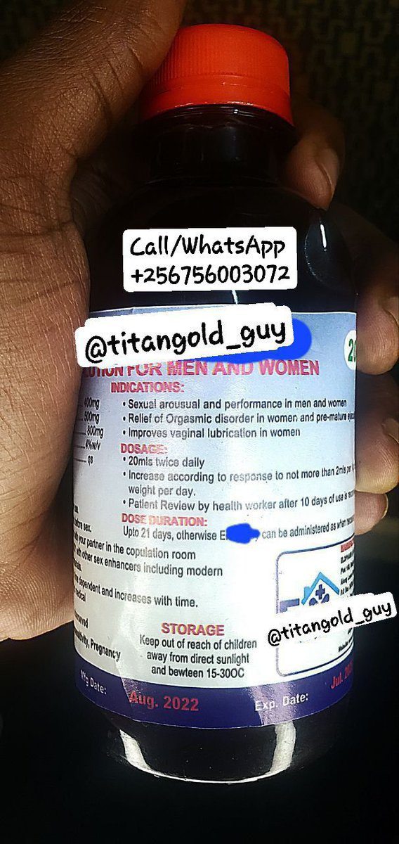 Nothing is more embarassing for a man as when he doesn't live up to the expectations!

As a man, you should last longer than your woman. If you have weak erections, can't do multiple rounds or your dick is small, inbox me for help ASAP.
WhatsApp wa.me/256756003072