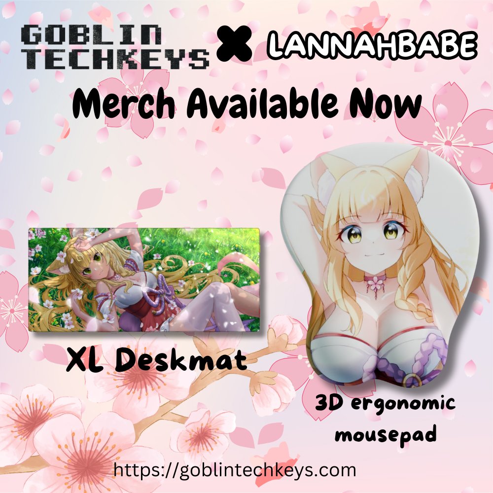 goblintechkeys's tweet image. Exciting news! 🎉 We&apos;re thrilled to announce our collaboration with the @LannahBabe! Explore the exclusive collection featuring the Blossoms of Serenity Deskmat and the 3D Ergonomic Mousepad. 

Check out the full collection here:
goblintechkeys.com/collections/la…

#GoblinTechKeys…