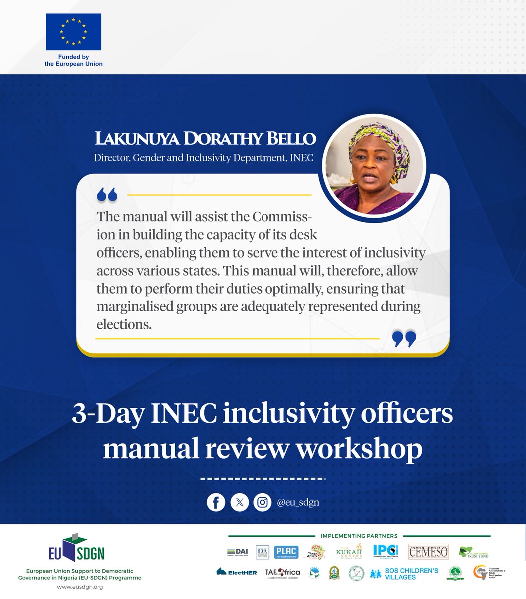 As part of our commitment to improve gender and disability inclusion in Nigeria's electoral system, we held a 3-day workshop in Abuja to review INEC's inclusivity manual and identify gaps and areas for improvement.