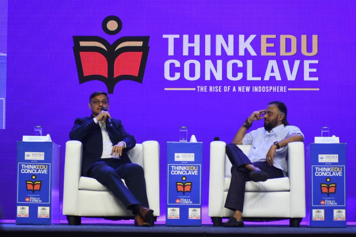 vikramsampath's tweet photo. Diverse &amp; eclectic sessions at #ThinkEduConclave of @NewIndianXpress with wonderful speakers including  @GovernorBihar  Arif Mohammad Khan Sahab, @sanjeevsanyal &amp; @annamalai_k in the morning session on several interesting topics. @PrabhuChawla @kavereeb https://t.co/HhYKLrPxP9
