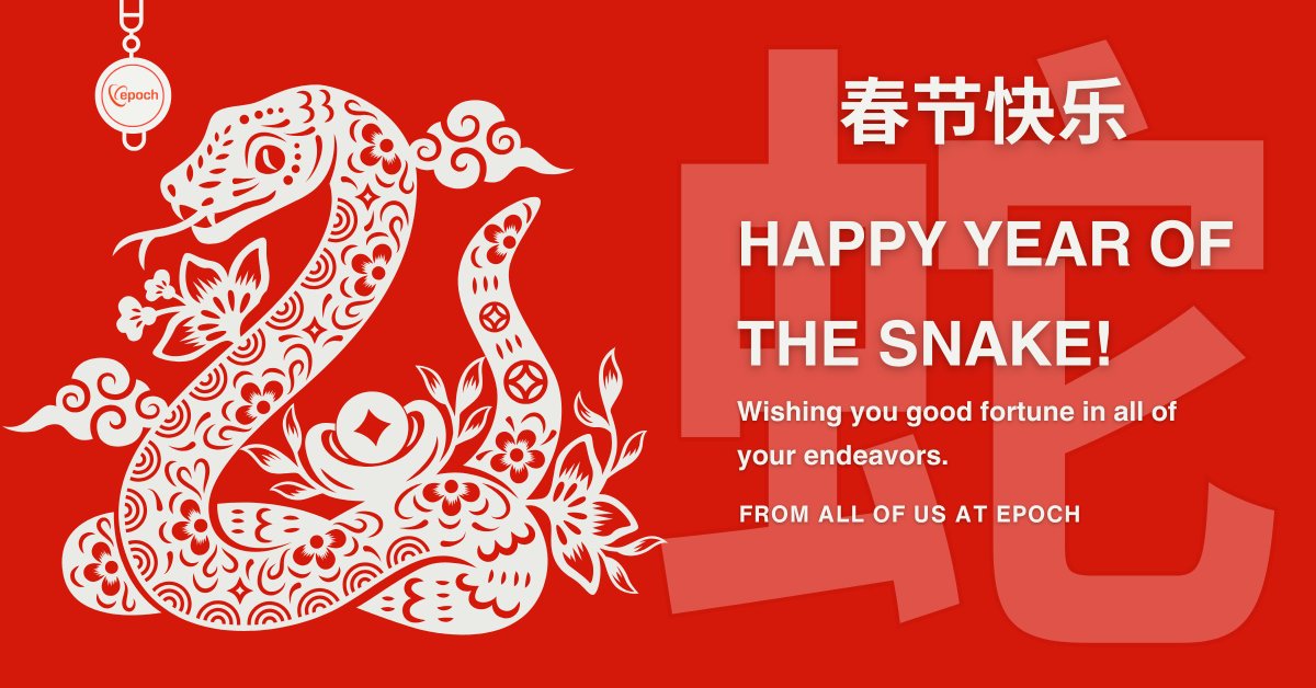 Happy Chinese New Year from Epoch!

Wishing you and your loved ones a joyful and peaceful year. Thank you for being part of our journey. Let’s make this year one to remember!

Warmly,
The Epoch Team #HappyChineseNewYear #YearOfTheSnake #EpochInternational #NewBeginnings