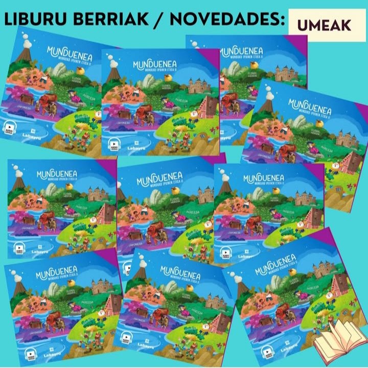 SopeLiburutegi's tweet photo. LIBURU BERRIAK.
umeentzako kultura desberdinetako ipuin elebidunak euskaraz eta Poloniera, Turkiera, Ukrainera, Ingelesez, Japonieraz, edota Filipinetako hizkuntzatan. Mota honetako ipuinen bigarren bilduma da. Txikiek, mundua askotariokoa dela ikasiko dute.

#sopelakoliburutegia https://t.co/GegrmKJ1o6