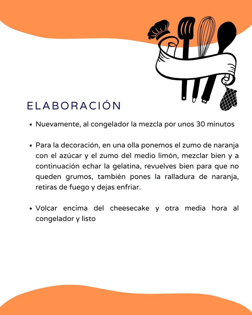 ¿Quién dijo que el cheesecake no puede ser refrescante? El toque de naranja lo hace irresistible 👌🍊

Etiqueta a esa persona que sabes que no se puede resistir a este delicioso postre 😋😋

#recetasbeni #naranjas #recetasconnaranjas #naranjasdevalencia