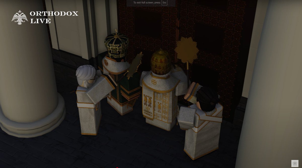 RobloxOrthodoxy's tweet photo. Photo Captures the moment His Holiness Patriarch Elijah of Serbia (Left) and His Eminence Archbishop Irotheos of Greece (Right) knock on the doors during the Poly-Hierarchical Divine Liturgy and Consecration at the St. Sava Cathederal in Belgrade, Serbia. https://t.co/gocC6EKtAY
