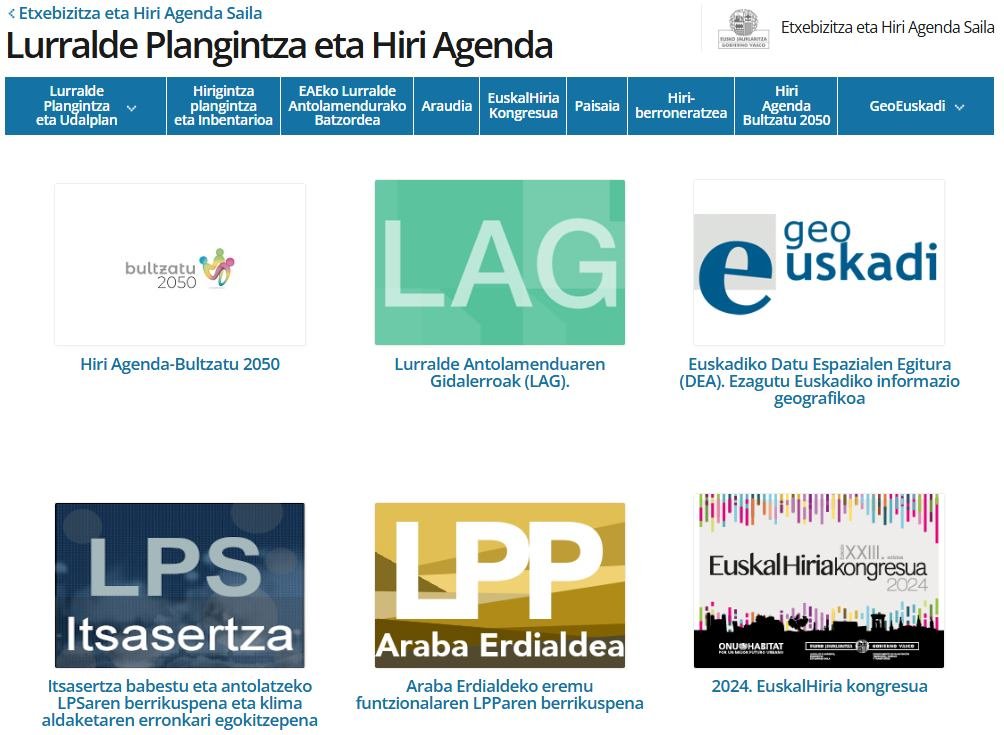 Gogoratu Lurralde Plangintzaren eta Hiri Agendaren  Sailburuordetzaren  EDUKI TEKNIKO GUZTIA web-orri honetan dagoela eskuragarri:
euskadi.eus/lurraldea/eu/