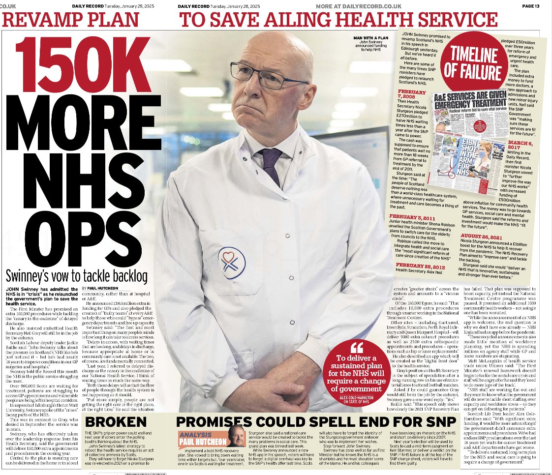 He talks as if he he is part of a newly-elected government which is cleaning up the mess of the previous one.

The truth is that he has been in power for 18 years, holding senior positions all through that time, so the current mess our NHS is in is all down to him.