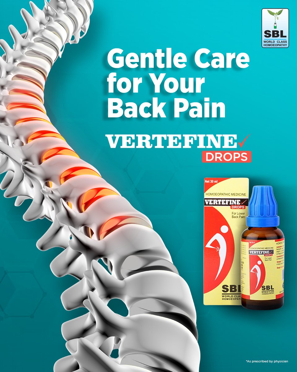 sblgroupindia's tweet image. Long hours (standing or sitting), heavy lifting or everyday hustle, your back feels it all. Ease into comfort with Vertefine Drops.

BUY NOW: sblglobal.com/product-detail…

#BackSupport #FeelTheEase #vertefinedrops #healthyback #sblglobal #homoeopathy #naturalhealing #backcare
