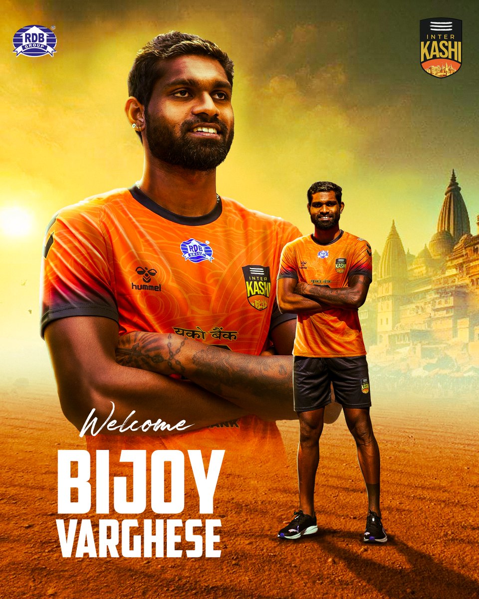 InterKashi's tweet photo. Bijoy Varghese joins us 'AGAIN', but this time on a permanent transfer! 😍

Welcome back, Bijoy! 🫂

#IndianFootball #ILeague #HarHarKashi #Kashi #NewSigning https://t.co/2Af5vYy2cD