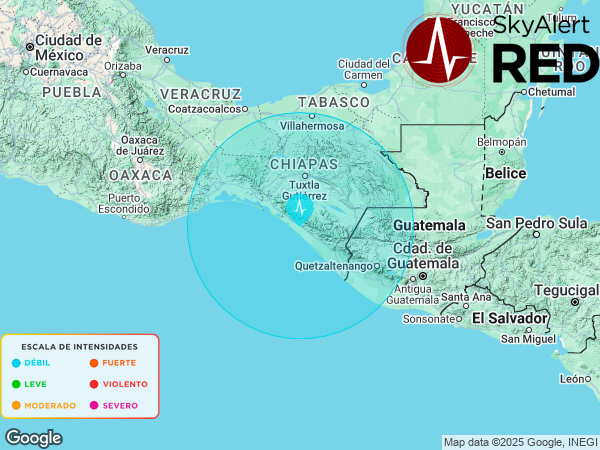 #SismoFinalizado
  Intensidad 🔵“DÉBIL”🔵 en #Pijijiapan, Chis.
  Recibiste la notificación si estás dentro de los radios de alertamiento.
  Descarga #SkyAlert: skyalert.mx/app
  01:58:04 - 28/01/2025