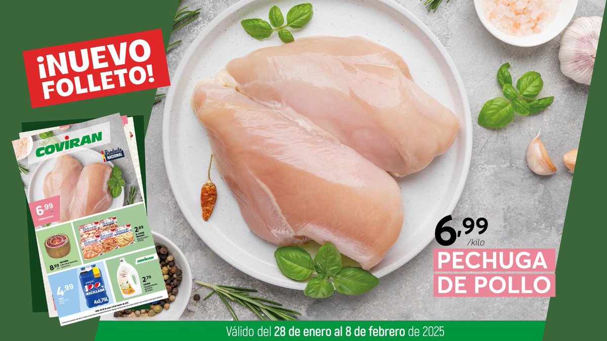 Coviran's tweet photo. Nuestro nuevo folleto ya está en la calle 🙌🏼

Disfruta de nuestros productos de temporada con las mejores promociones, ¡y dale color a tu despensa con los sabores del invierno! ❄️💚

👉🏼 https://t.co/iSVzD4zRVd

#CoviranSupercercanos #FolletoCovirán https://t.co/AmnnNzbEdu