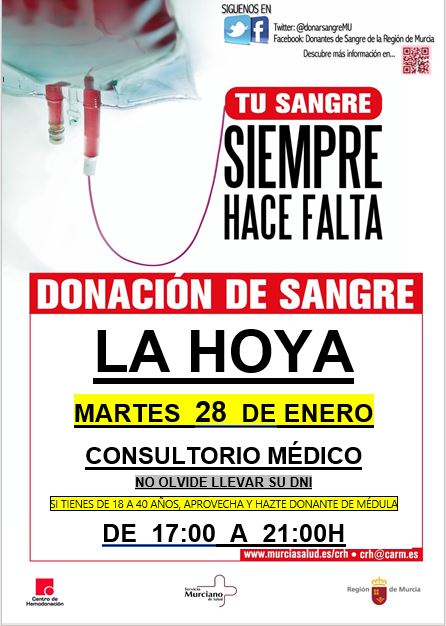 DonarSangreMU's tweet photo. #BuenosDías y feliz martes, esta tarde tienes una cita importante con la VIDA, nuestras unidades móviles se desplazarán a #LaHoya y #LaPaca🚑
🔴Si tienes entre 18-65 años, peso=>50kg, estás bien de salud y eres 🅱️➖,no lo dudes, te necesitamos ⬇️ https://t.co/C65aan0AIe