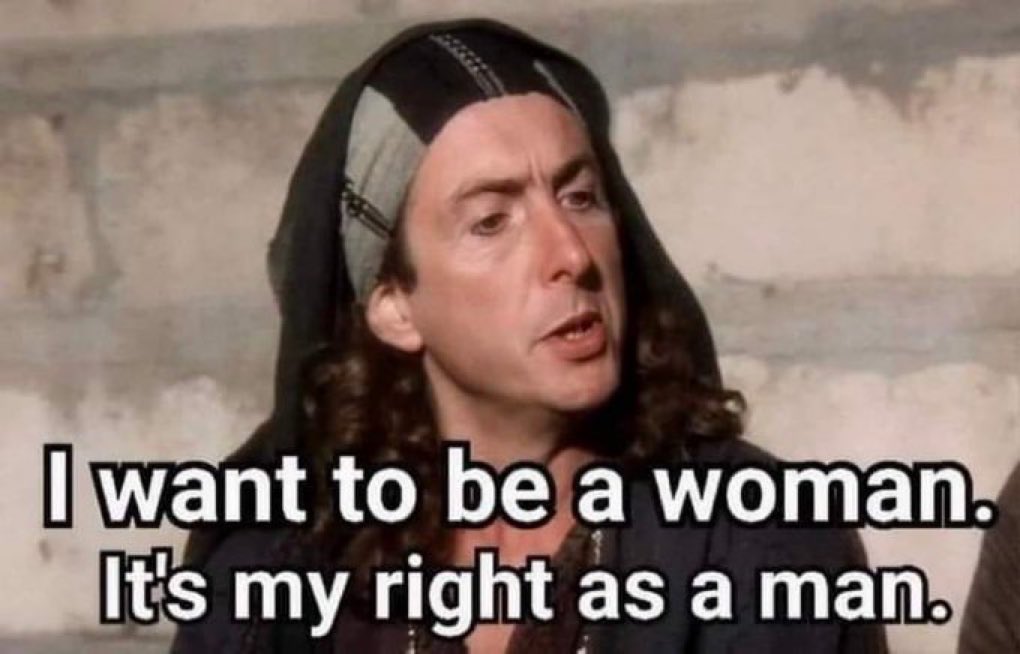 Terfs_R's tweet photo. 2025 - when satire becomes reality:

Monty Python was spot on!! https://t.co/CE5NbgcDQ9
