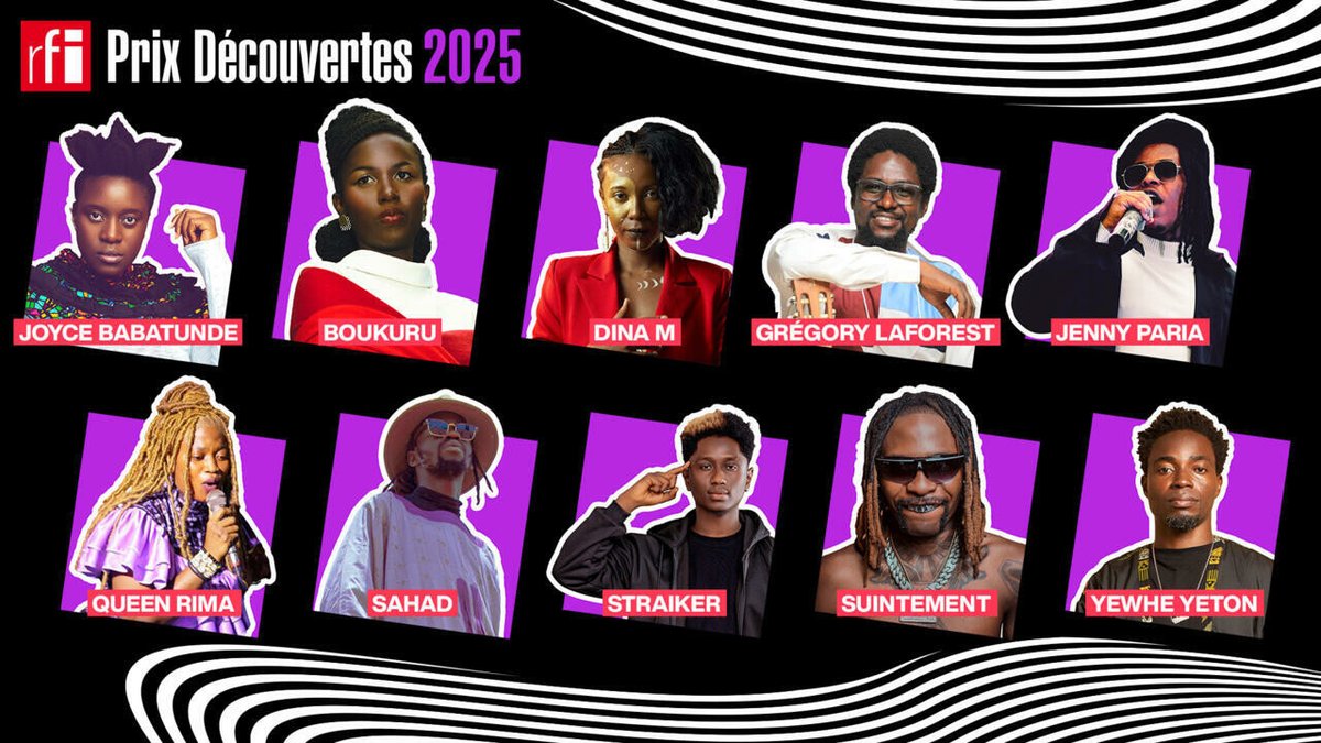 RFI's tweet photo. Découvrez les 10 finalistes du Prix Découvertes RFI 2025, et votez !
➡️ https://t.co/7JeA6K2m7G https://t.co/gVXf8PL9Kz