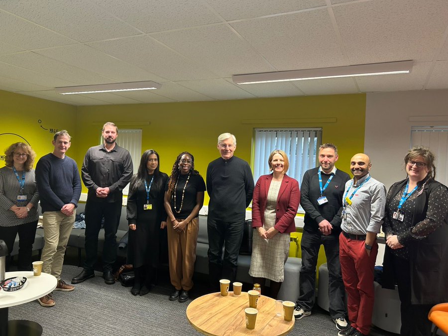 mpftwellbeing's tweet photo. Yesterday we were very proud to welcome Prof David Clark (National Talking Therapies Team) and Anne Oyewole (NHS Head of Digital Innovation) to ⁦our HQ and discuss our winning national Trailblazer digital innovation bid! @ClinLeadWBM @MpftDigital @NeilCarrMPFT @mpftnhs @Ummar24 https://t.co/XxnZWNTf6t