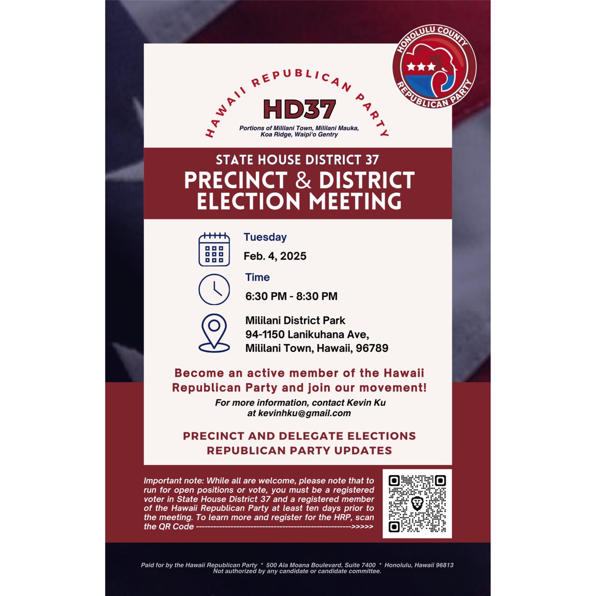 OahuGOP's tweet photo. 🚨FEBRUARY 4 https://t.co/Pscd0qLkqK