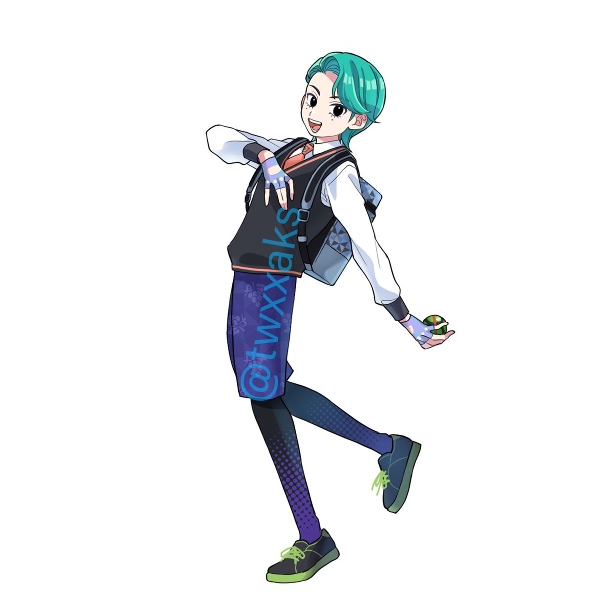 友達の創作キャラと、よくSVで遊んでくれる友達の自機主と自分の自機主でアクスタ作った