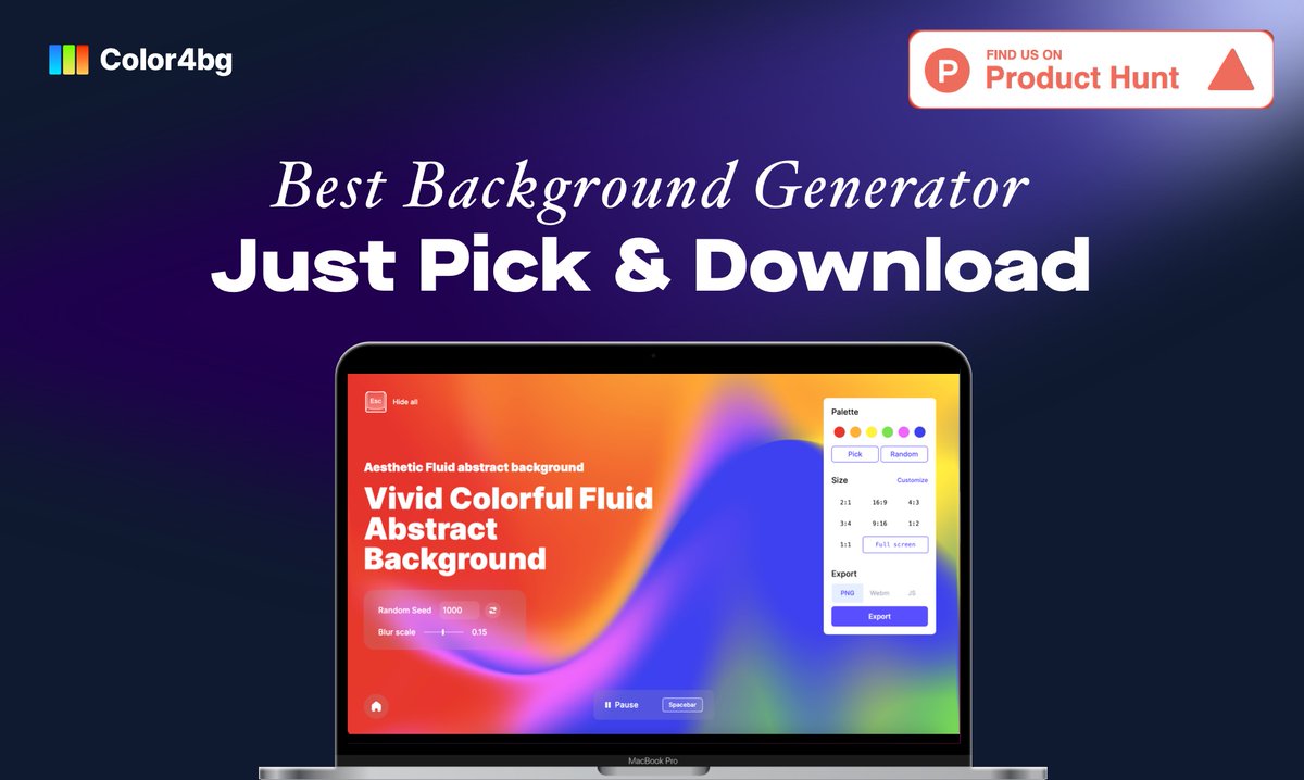 🚀 Color4bg is on ProductHunt !
🙇 I need some upvotes to help it become better!!
👉 Portal: producthunt.com/posts/color4bg…