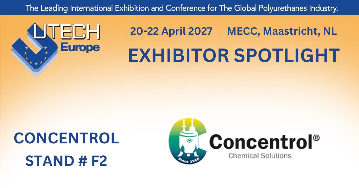 Welcome <a href="/Concentrol/">Concentrol</a> as exhibitors at UTECH Europe 2027 at MECC, Maastricht, 20-22 April 2027. Its Performance Materials Division offers mould release agents, lubricants and stabilisers for polyurethane foams and other ancillary products. loom.ly/x07B1Jw #UTECHEurope