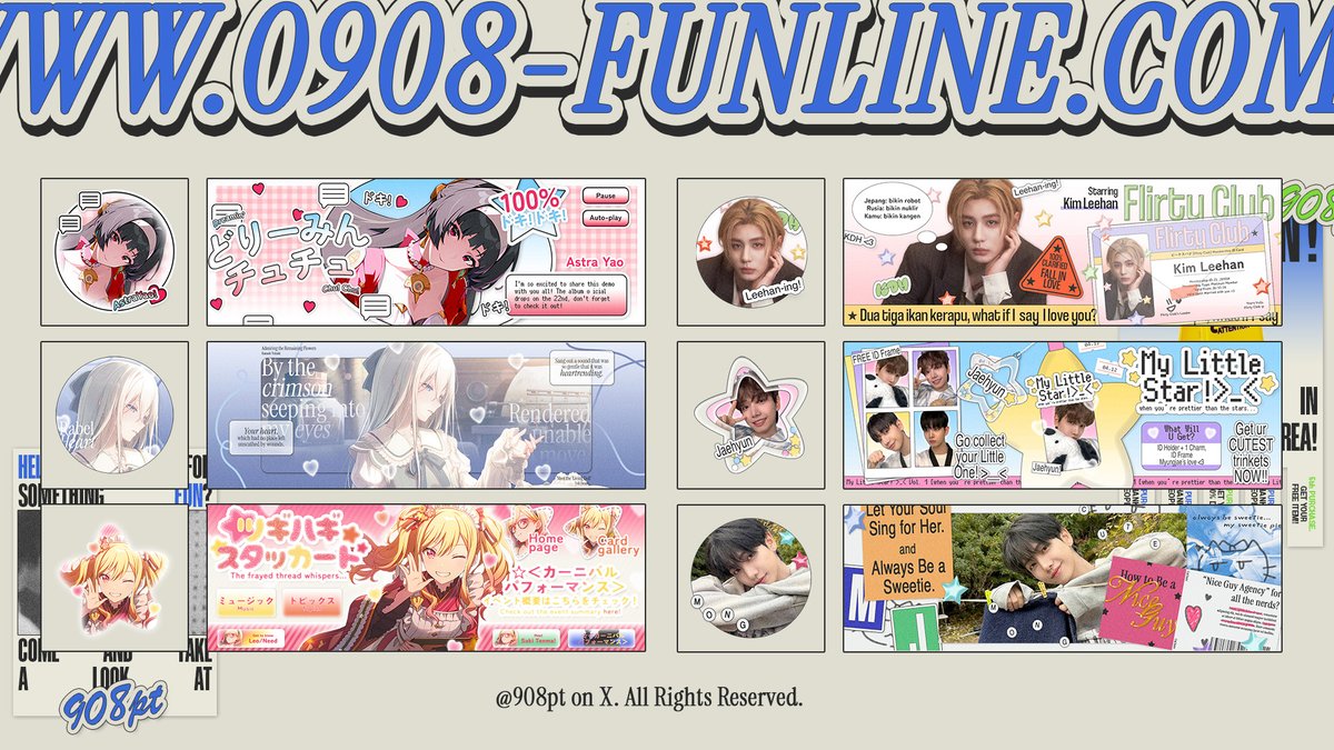 908pt's tweet photo. help repost please? 

halo! aku mulai membuka toko kecilku yang menyediakan 6 layout imut ini. bisa di pesan by request di jam 18.40 WIB hari ini. aku buka selalu sampe dirasa capek. katalog lengkap bisa cek pinned. terimakasi!! 🪁☻

#zonaba #zonauang️ https://t.co/R9s76Xz3vM