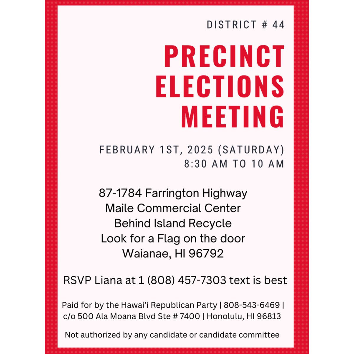 OahuGOP's tweet photo. 🚨FEBRUARY 1ST https://t.co/sA4J7AI6MF