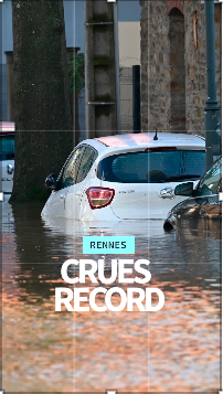 Globupdate's tweet photo. 🇫🇷 Western France on high alert as flooding intensifies across Normandy &amp; Brittany

400 people evacuated in Rennes, worst flooding in 40 years

Red alert issued for heavy rain, winds &amp; floods

#Herminia #StormHerminia #StormHour #DeepSeekR1 #France #Rennes #Europe #spain https://t.co/jvKk9BUj9D