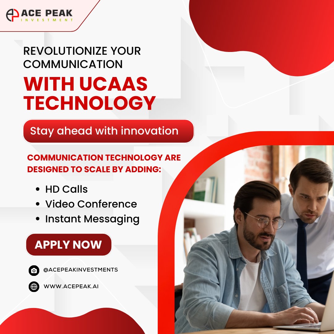 acepeak_'s tweet photo. Stay ahead with UCaaS!  Advanced tools like HD calls, video conferencing, and instant messaging keep your business connected and competitive.

For More Information:-https://t.co/YJQflh8tq1
Contact Us: 
Email: info@acepeakinvestment.com 
WhatsApp: +1 512-855-7246
#UCaaS #StayAhead https://t.co/9eKhTD0mS5