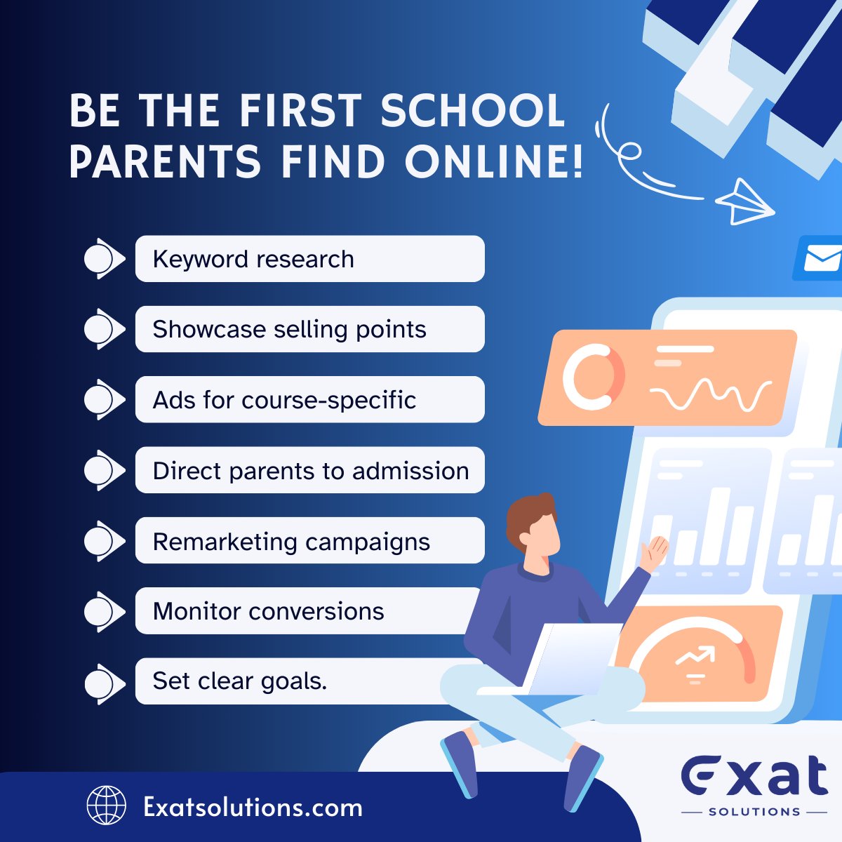 exatsolutions's tweet photo. Be the First School Parents Find Online!
#SchoolMarketing 
#ParentEngagement 
#OnlineVisibility 
#EducationMarketing 
#SocialMediaStrategy https://t.co/632qpnMSX9