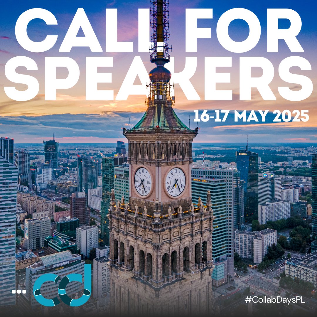 We are pleased to announce that we are returning with #CollabDaysPL on May 16-17! 🥳 The Call For Speakers has just started and will be open until the end of February! We are waiting for your submissions.  collabdays.org/2025-poland/