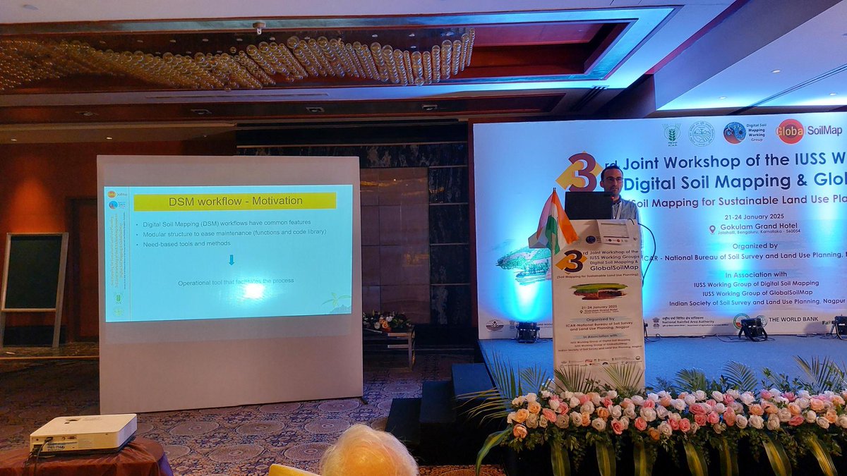 Land Soil Crop Hubs (@projectlsc) on Twitter photo 📷 <a href="/ISRICorg/">ISRIC - World Soil Information</a> & LSC-IS <a href="/giuliogenova/">Giulio Genova</a> presenting the Digital Soil Mapping (DSM) seedling workflow at the 3rd joint workshop of <a href="/IUSS_ORG/">International Union of Soil Sciences</a> Working Groups Digital Soil Mapping & Global Soil Map in Bengaluru 🇮🇳 this week. The workflow provides guidance for generating soil maps. 📷 <a href="/ISRICorg/">ISRIC - World Soil Information</a> & LSC-IS <a href="/giuliogenova/">Giulio Genova</a> presenting the Digital Soil Mapping (DSM) seedling workflow at the 3rd joint workshop of <a href="/IUSS_ORG/">International Union of Soil Sciences</a> Working Groups Digital Soil Mapping & Global Soil Map in Bengaluru 🇮🇳 this week. The workflow provides guidance for generating soil maps.