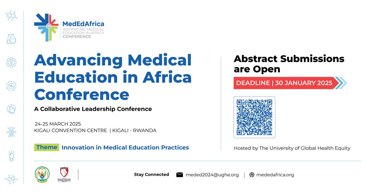 Only 2 days left to submit your abstracts for the Advancing Medical Education in Africa Conference (MedEdAfrica) 2025.

This year’s theme: Innovation in Medical Education Practices.

Learn more and submit here: bit.ly/MedEdAbstracts

#MedEdAfrica2025
