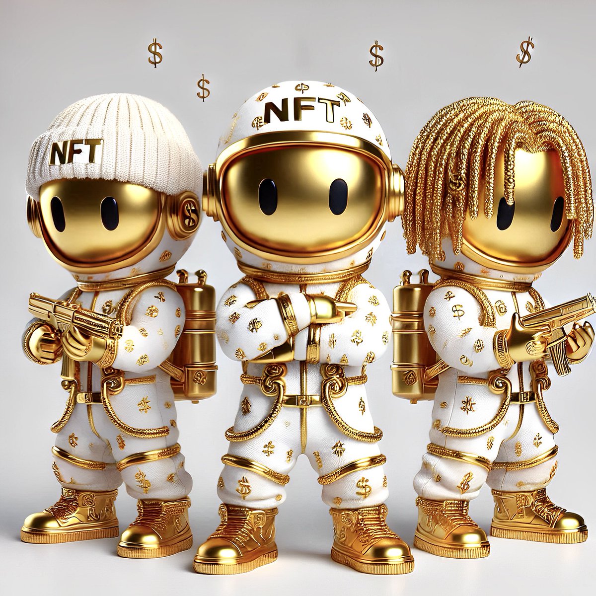 Le crime ne paie pas, même dans l’espace ! 💵💥🚀🔫 #nft #nftart #nftcommunity #nftcollector #nftdrop #cutenft #crypto #astronauts #3d #ai #aiartcommunity #art #artcollector #love #pice #nftartists #nftnews #3dart #3dartist  #justice #Conséquences #respect