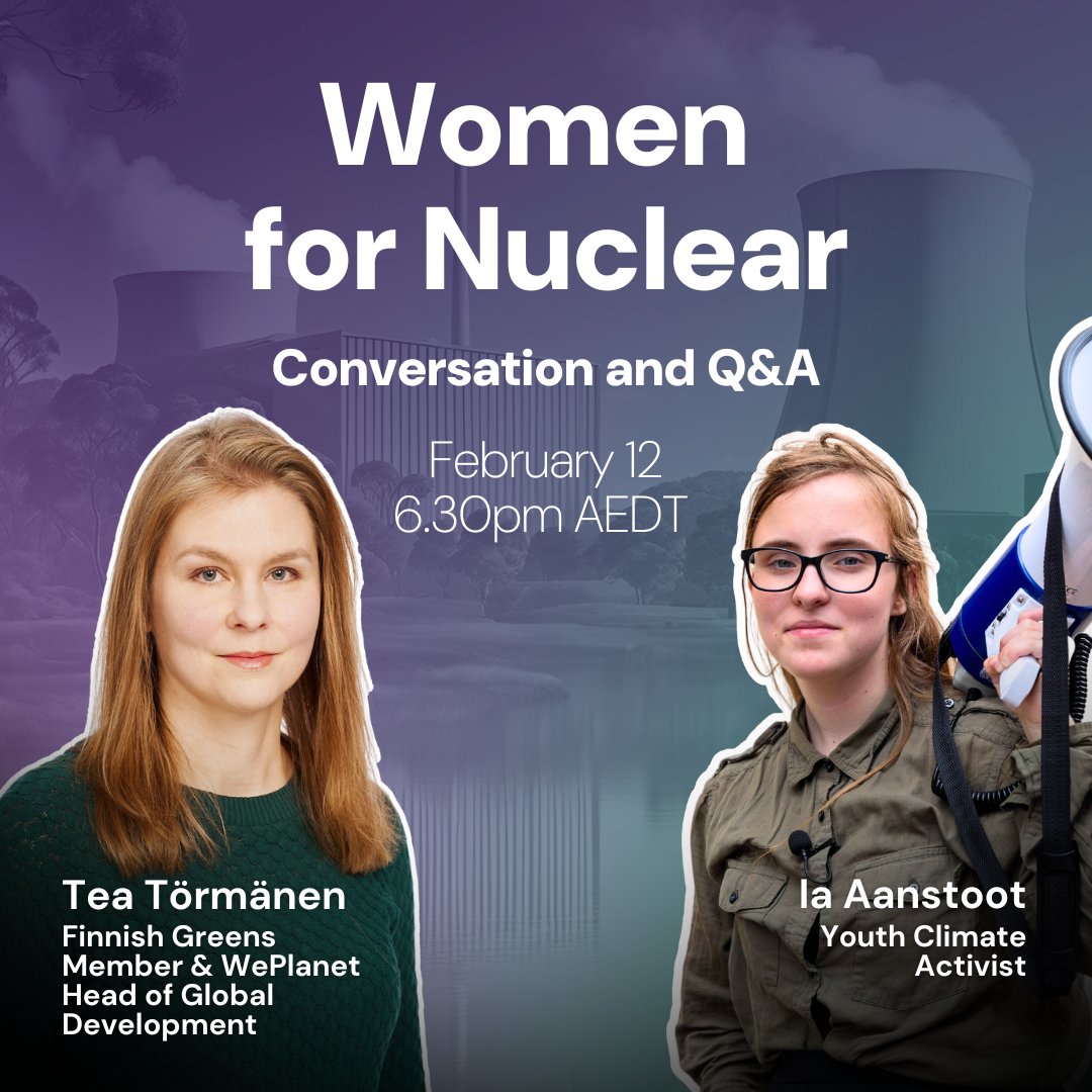 Join us for a fireside chat about nuclear energy with two special international guests.

Nuclear energy is a hot topic right now in Australia, and with all the political spin, it’s hard to separate fact from fiction. We're going to dive into the key facts about nuclear energy and