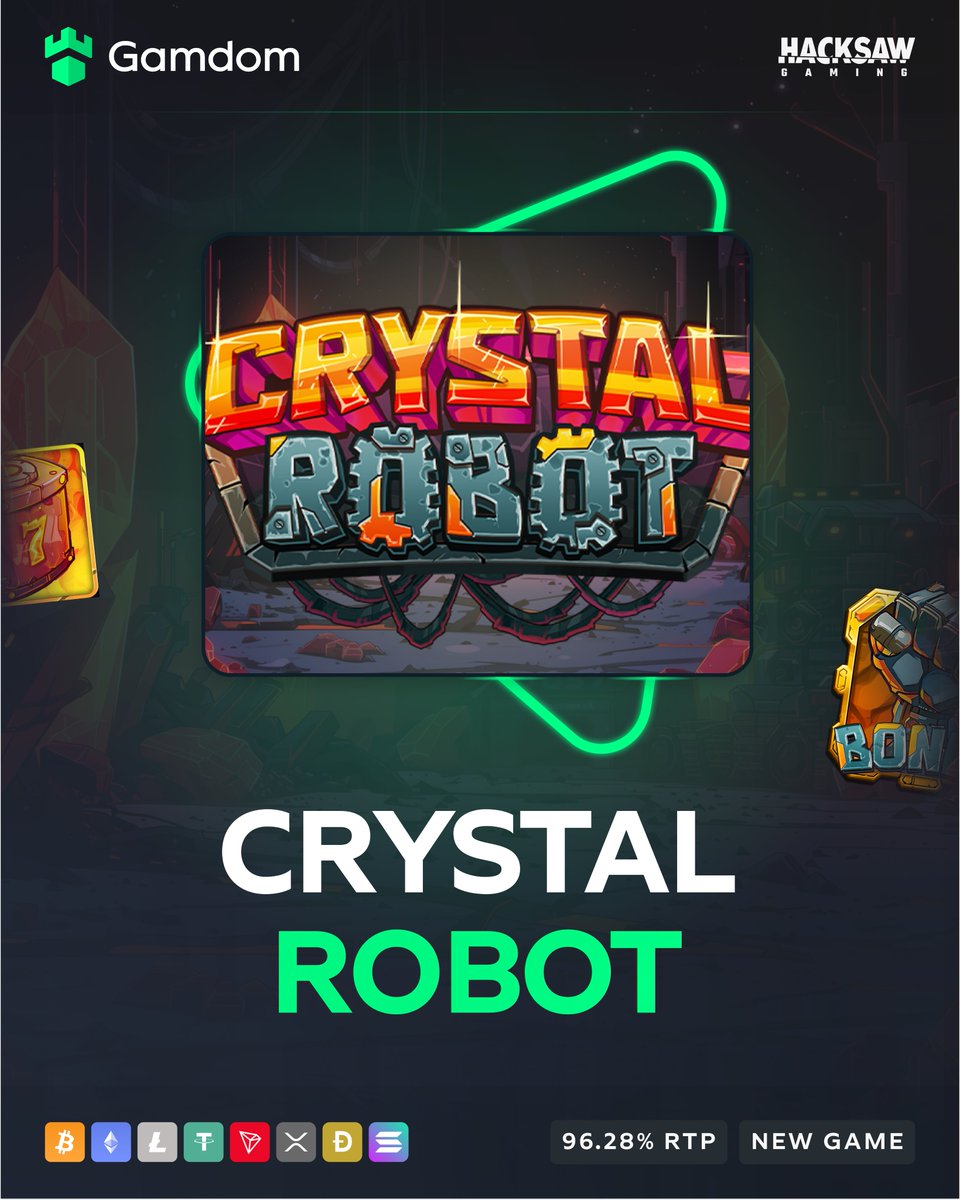 🤖 New game: Crystal Robot by Backseat Gaming! 🤖

Explore a high-tech world where robots guard dazzling crystals! Hunt for treasures with a max win of 12,500x your bet. 💎💥

-💚 + 🔄 + Tag a friend + Drop your userID for a chance at FREE spins!

🔗gamdom.com/casino/Crystal…