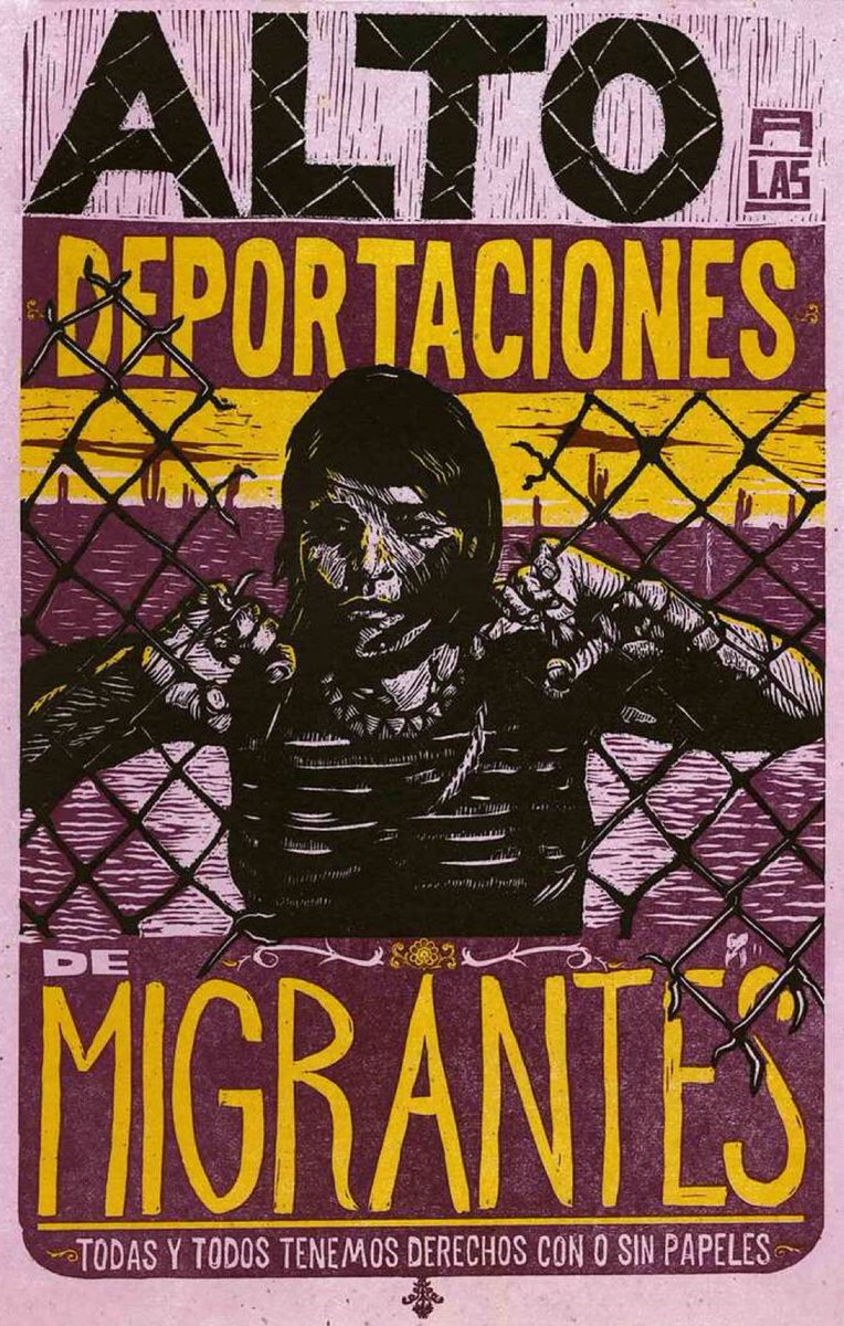 “Stop the deportation of migrants. We all have rights with or without papers!” seen in Mexico. ✊🏿🔥🖤📸: <a href="/EZLN_Zapatista/">Zapatista</a>
