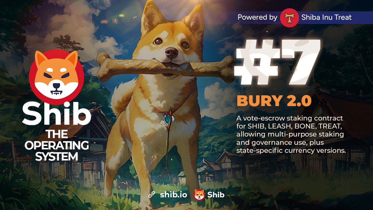 treatsforShib's tweet photo. What does Shib OS bring to our lives?

1/ Bury 2.0: Stake and lead the way ⚡

Shib OS introduces a vote-escrow staking contract for $SHIB, $LEASH, $BONE, and $TREAT.

What’s more? Let’s dive in 🧵👇 https://t.co/6piFXLkSrD