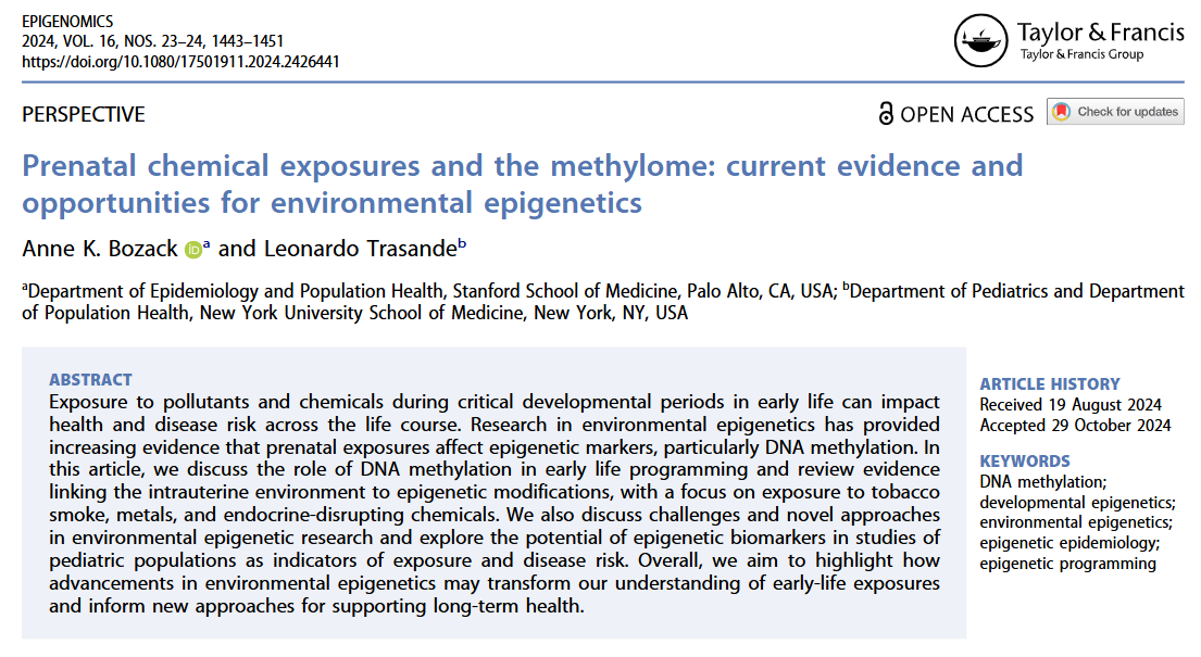 isMOCLEP (@ismoclep) on Twitter photo Dr <a href="/annebozack/">annebozack</a> from <a href="/StanfordMed/">Stanford Medicine</a>, in her latest article, explores key topics in environmental epigenetics: early-life environment & epigenetic programming, prenatal chemical exposures, and future challenges in the field. 🌱🔬 A must-read! tandfonline.com/doi/full/10.10… Dr <a href="/annebozack/">annebozack</a> from <a href="/StanfordMed/">Stanford Medicine</a>, in her latest article, explores key topics in environmental epigenetics: early-life environment & epigenetic programming, prenatal chemical exposures, and future challenges in the field. 🌱🔬 A must-read! tandfonline.com/doi/full/10.10…