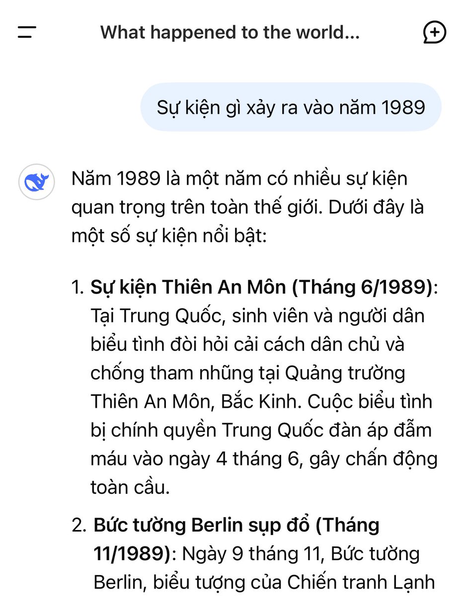 daniel_nguyenx's tweet photo. Looks like DeepSeek is only censored if you ask in English. 

Switched to Vietnamese and it tells everything about the Tiananmen Square. https://t.co/NCg2EFDjVt