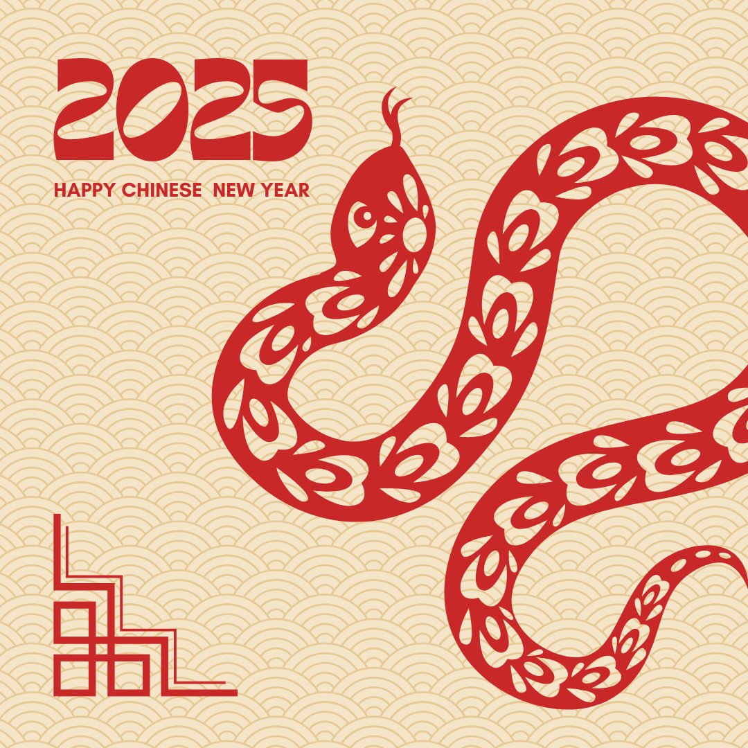 🎉 Happy Chinese New Year! 🐍 2025 is the Year of the Snake, symbolising wisdom, transformation, and intuition.

Let’s embrace the new year with hope, growth, and prosperity. Wishing everyone success and meaningful opportunities ahead! ✨

#YearOfTheSnake #LunarNewYear