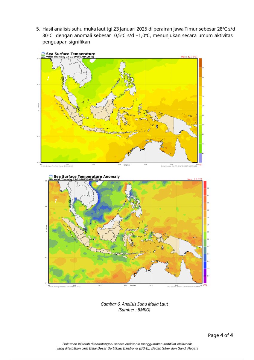PRESS RELEASE Kewaspadaan cuaca ekstrem wilayah Jawa Timur periode 27 Januari - 05 Februari 2025 🙏🏻