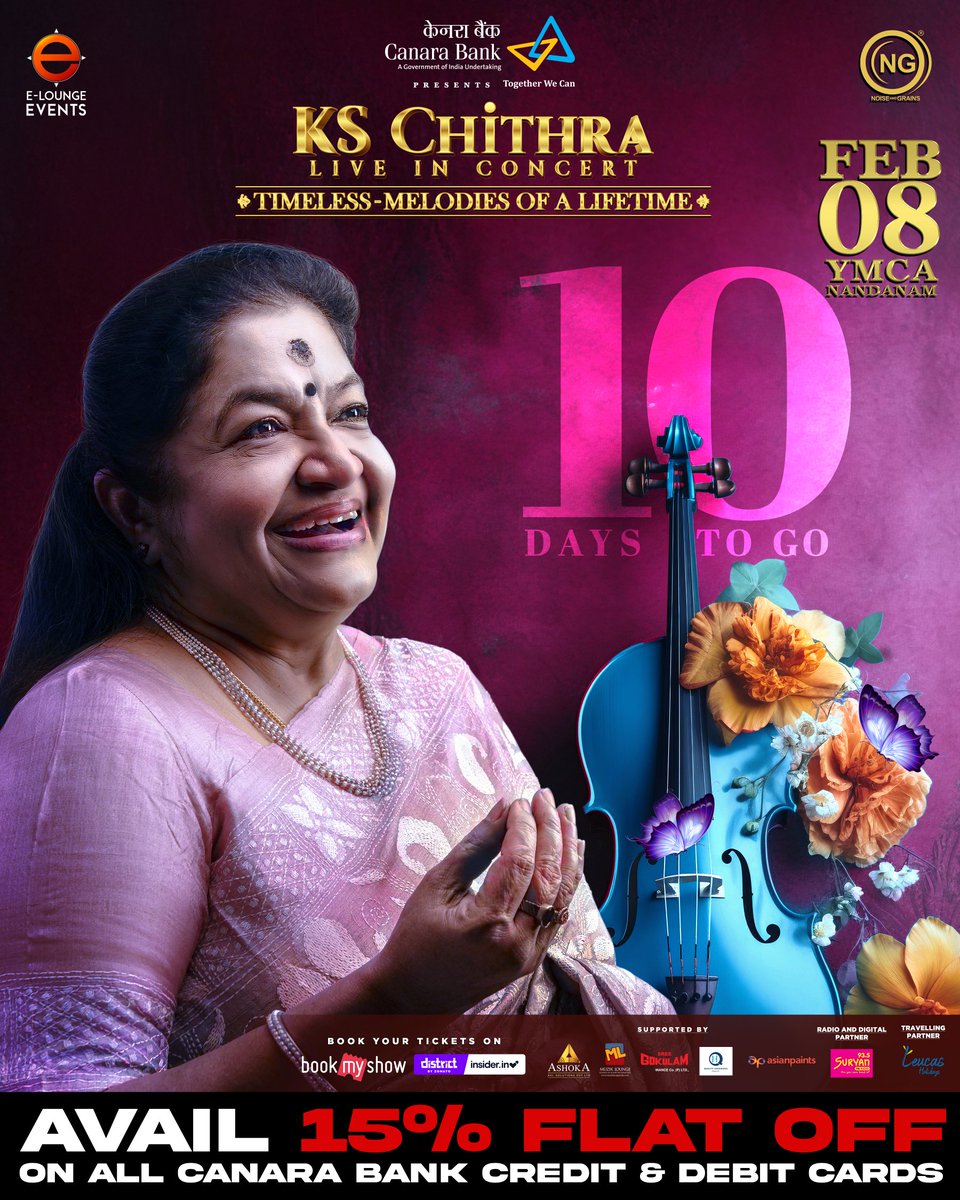 Noise And Grains (@noiseandgrains) on Twitter photo Just 1๏ธโฃ0๏ธโฃ Days To Go For Us To Witness
Melodies Woven With Magic & Memories Etched Forever! ๐ถ๐คฉ
Join To Celebrate Chithra Ma's 47 Years Of Legacyโค๏ธ๐
๐๐ฏ๐๐ข๐ฅ ๐๐% ๐
๐๐๐ ๐๐
๐
๐๐ง
๐๐ฅ๐ฅ ๐๐๐๐๐๐ ๐๐๐๐ ๐๐ซ๐๐๐ข๐ญ & ๐๐๐๐ข๐ญ ๐๐๐ซ๐๐ฌ
๐๐ผ๐บ๐บ๐ฒ๐ป๐ Just 1๏ธโฃ0๏ธโฃ Days To Go For Us To Witness
Melodies Woven With Magic & Memories Etched Forever! ๐ถ๐คฉ
Join To Celebrate Chithra Ma's 47 Years Of Legacyโค๏ธ๐
๐๐ฏ๐๐ข๐ฅ ๐๐% ๐
๐๐๐ ๐๐
๐
๐๐ง
๐๐ฅ๐ฅ ๐๐๐๐๐๐ ๐๐๐๐ ๐๐ซ๐๐๐ข๐ญ & ๐๐๐๐ข๐ญ ๐๐๐ซ๐๐ฌ
๐๐ผ๐บ๐บ๐ฒ๐ป๐
