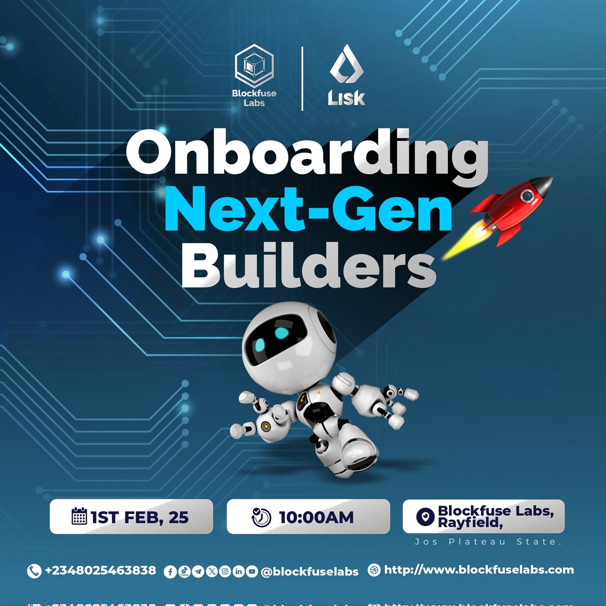blockfuselabs's tweet photo. Good News as Usual Fam!! 😊 

Our First Lisk Jos Meetup in 2025 Is Here
Titled: Onboarding Next-Gen Builders 

We will dive deep into the Lisk Ecosystem to explore how you can build powerful decentralized applications (dApps) on the Lisk blockchain that is redefining the future of blockchain innovation.

What to Expect?
Wait for it...You will love every bit of the experience. Here is a tip of the action-packed Lisk meetup:

✅ Engaging sessions about the Lisk ecosystem
✅ Hands-on dApp development workshops
✅ Expert insights into blockchain innovations
✅ Networking with top developers and blockchain enthusiasts

📅 Date: February 1st, 2025
⏰ Time: 9:00 AM
🏢 Location: Blockfuse Labs, Jos, Nigeria

Register now to secure your spot: https://t.co/WVJKd2xkev

#Lisk #Blockchain #JosMeetup #NextGenBuilders #dApps #Web3