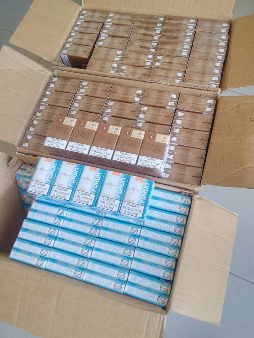 JUST IN: At around 01:00 this morning, police in Kavango West intercepted  two boxes containing 10,000 filters of Yes cigarettes and one box  containing 4,400 filters of Forum cigarettes at the Namasira