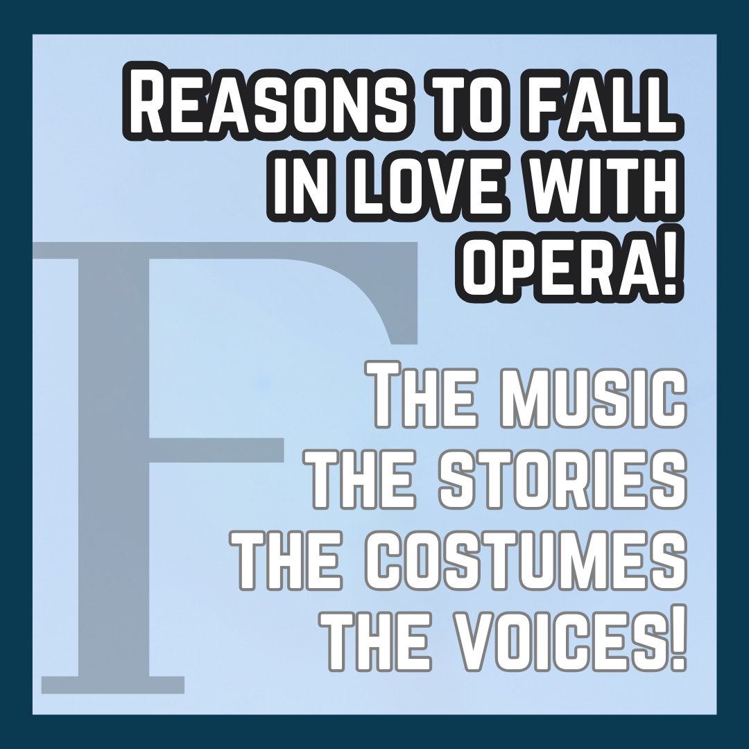Here are a few reasons to fall in love with Opera....

1. The Music
2. The Stories
3. The Costumes
4. The Voices!

What would you add to this list?

Read this blog for more details from Operaphilia operaphila.org/backstage/oper…