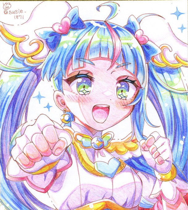 キュアスカイ💙
#precure 
#アナログイラスト 