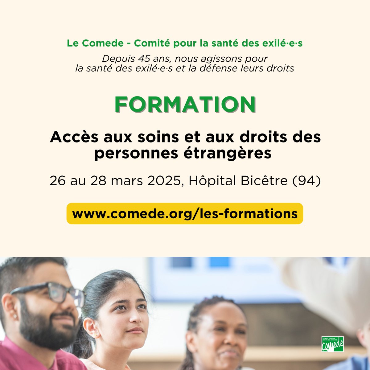 comede_asso's tweet photo. #Formation pour les professionnel·les. 

#HelloQuitteX Ce compte va devenir inactif. Pour continuer à suivre les actualités du Comede, rdv sur #Bluesky 👉https://t.co/yWJ41lcoE0 https://t.co/Bi8C4M2avt