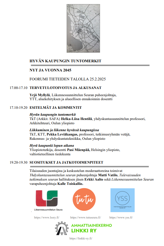 yrjomyllyla's tweet photo. HYVÄN KAUPUNGIN TUNTOMERKIT - nyt ja vuonna 2045 -foorumi - Tervetuloa!
25.2.2025, klo 17.00 - 19.30
Tieteiden talo, sali 505, Kirkkokatu 6, 00100 Helsinki
Lisätietoja, ilmoittautuminen:
https://t.co/hxEJozaSle  #LSSry, #YSS, #Tutuseura #Linkkiry https://t.co/XdhvmShAmq