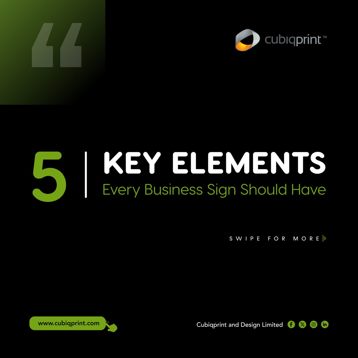cubiqprint's tweet image. An effective sign should be clear, concise, and informative.

Think of it as your "silent salesperson" -- make it count! 😏

Are you ready to make your signs stand out? Talk to us today! 
📨 info@cubiqprint.com 
📞 0204400188
🌐 cubiqprint.com
 
#signagegoals #designtips