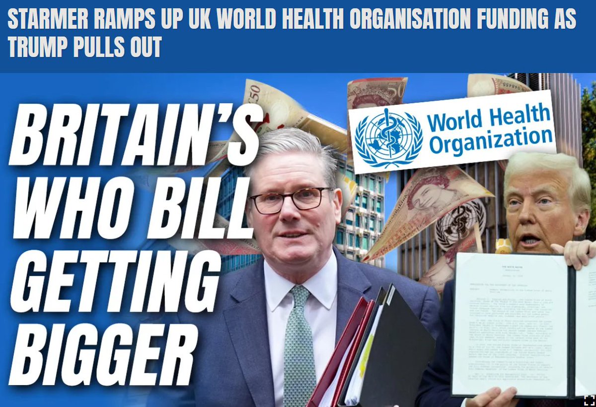 x.com/JimFergusonUK/…

🚨 STARMER RAMPS UP WHO FUNDING AS TRUMP PULLS OUT 🚨

While President Trump takes bold action by withdrawing US funding from the WHO, Keir Starmer and his globalist allies are doubling down, pouring £310M of UK taxpayer money into the organization.

But