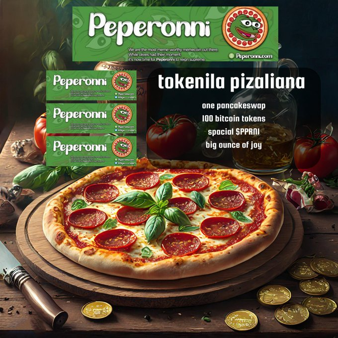 The secret ingredient is always in the small details.🍕

Get to know what makes $PPRNI so tasty and unique at our delicious #Tokenomics!

Bon Appétit👇
peperonni.com

#cryptocurrencies #CryptoNews #CryptoCommunity 
#memecoin #pizza #pepe