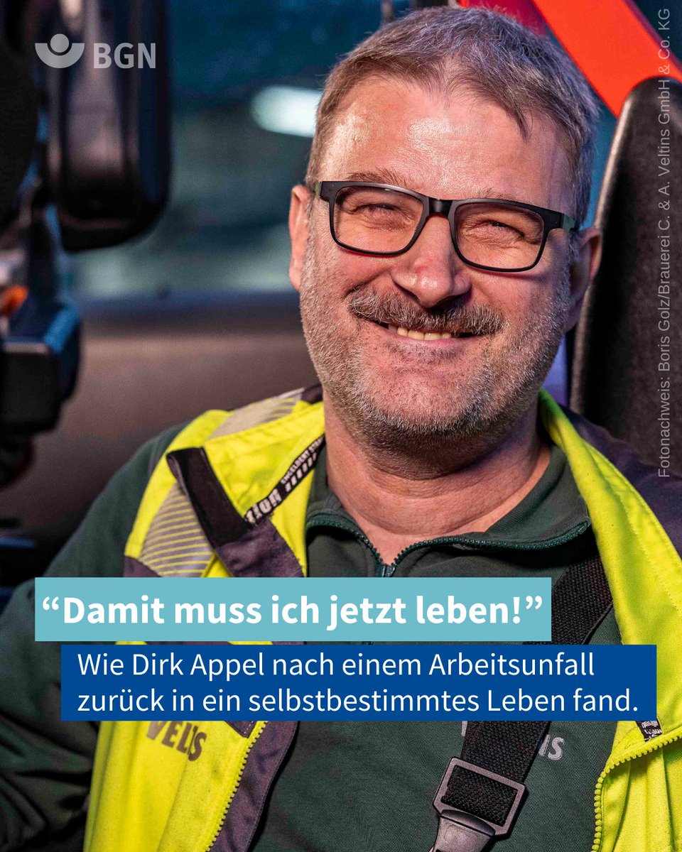 Dirk Appel verletzte sich bei einem Arbeitsunfall so schwer, dass sein Unterschenkel amputiert werden musste. 
Der zweifache Vater kämpft sich mit Unterstützung der BGN und seines Arbeitgebers zurück in ein selbst bestimmtes Leben: bgn-akzente.de/rehabilitation…